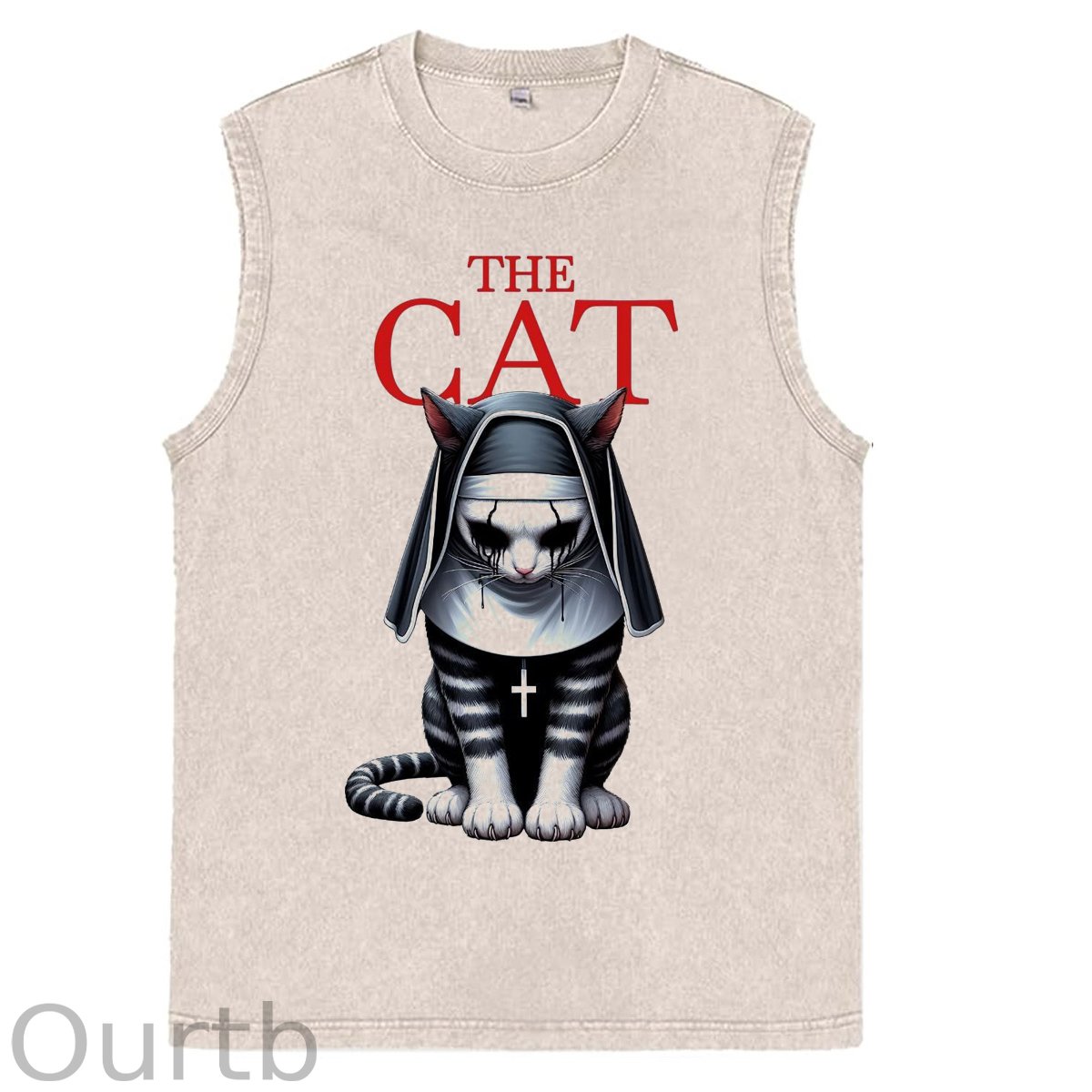 Funny Cat Easter Jesus Christ Cotton Sleeveless Tank Tops