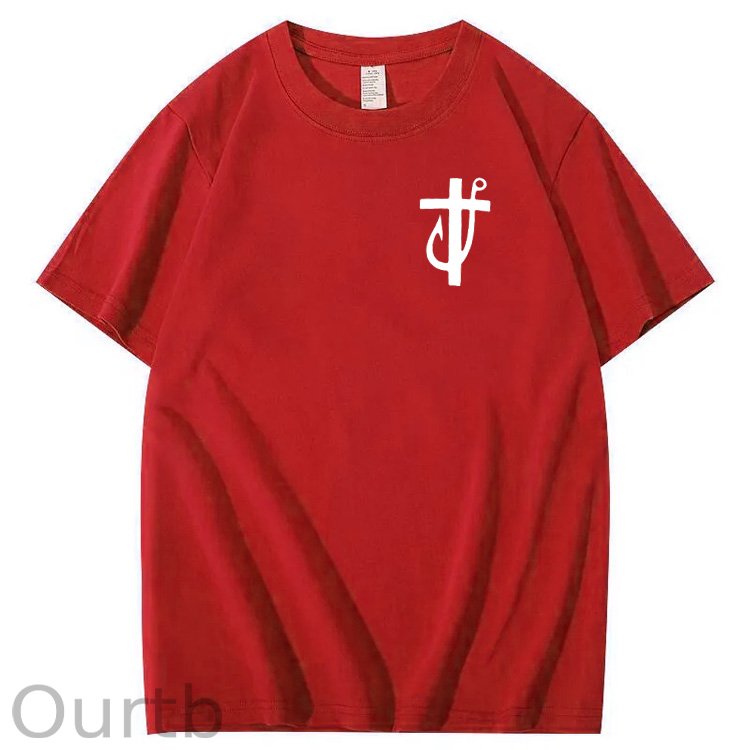 Jesus Made Me A Fisherman Pattern Print 100%Cotton T-Shirt