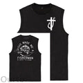 Jesus Made Me A Fisherman  Pattern Sleeveless Cotton Washed Printed Loose Vest