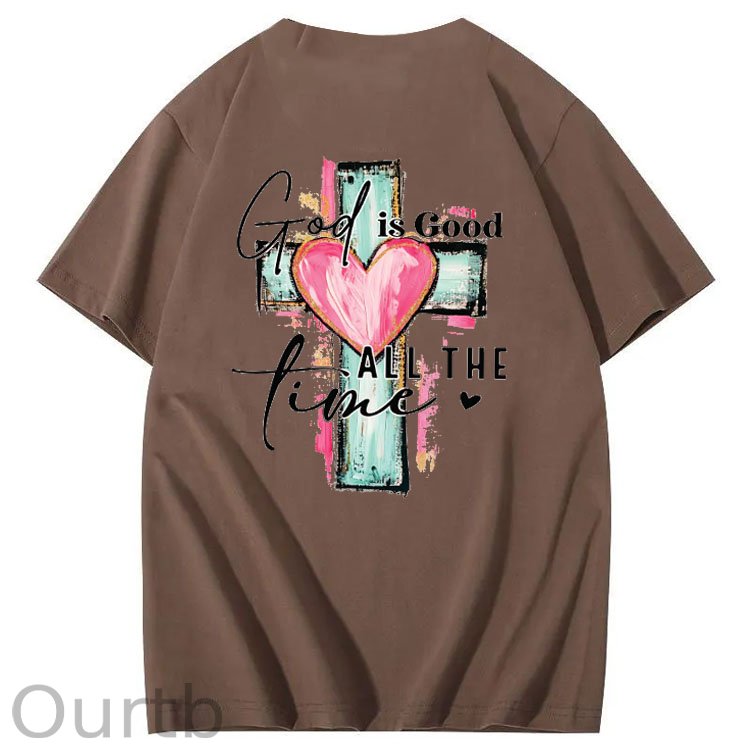 God Is Good Alll The Fine Pattern Print Crew Neck T-Shirt