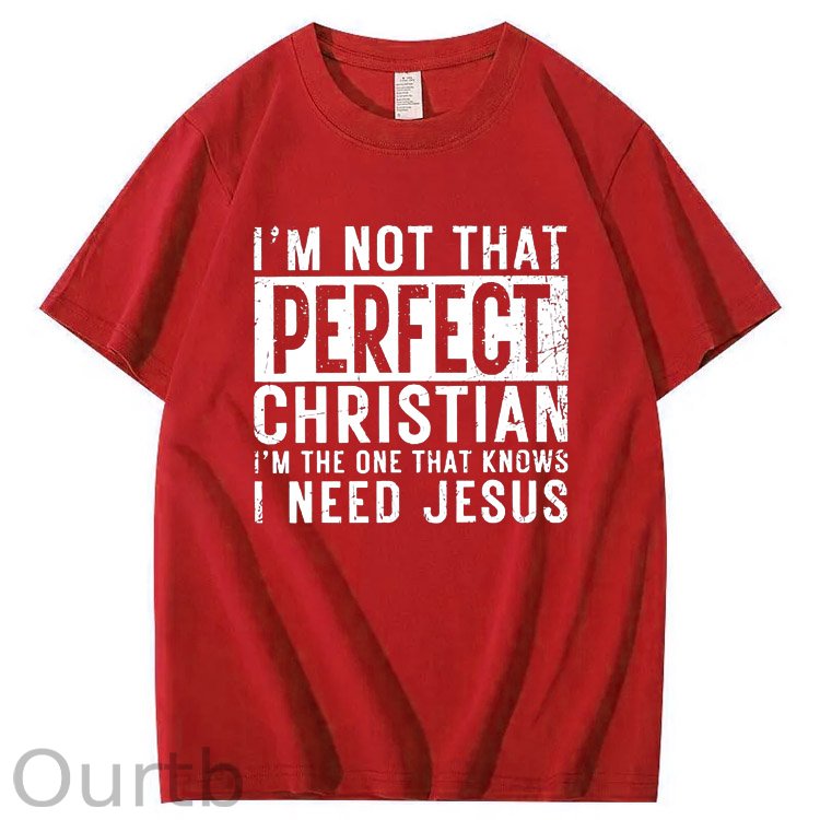 I Need Jesus  Pattern Print 100%Cotton T-Shirt