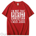 I Need Jesus  Pattern Print 100%Cotton T-Shirt