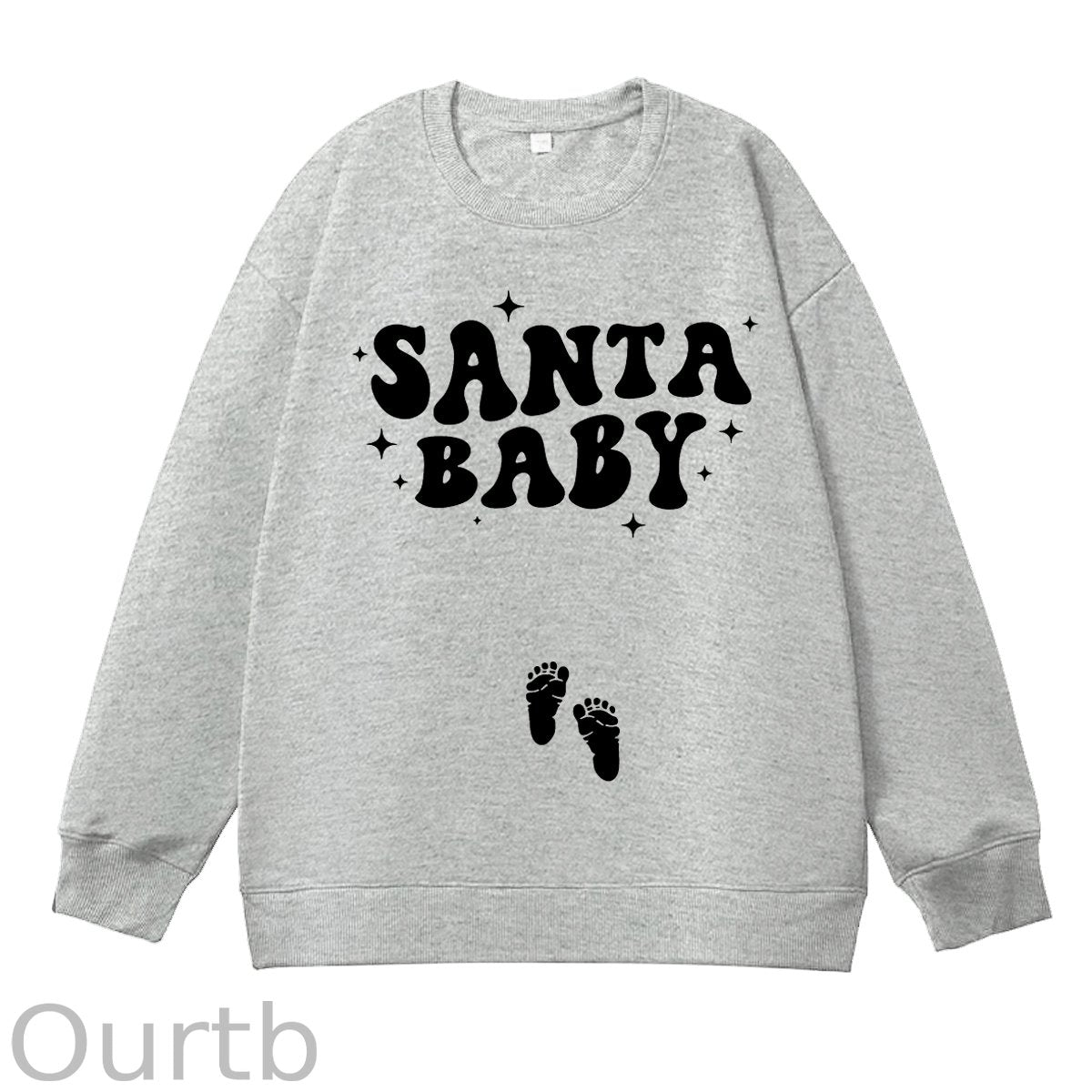 Christmas Santa Baby Pregnancy Skeleton Maternity 100% Cotton Sweatshirt