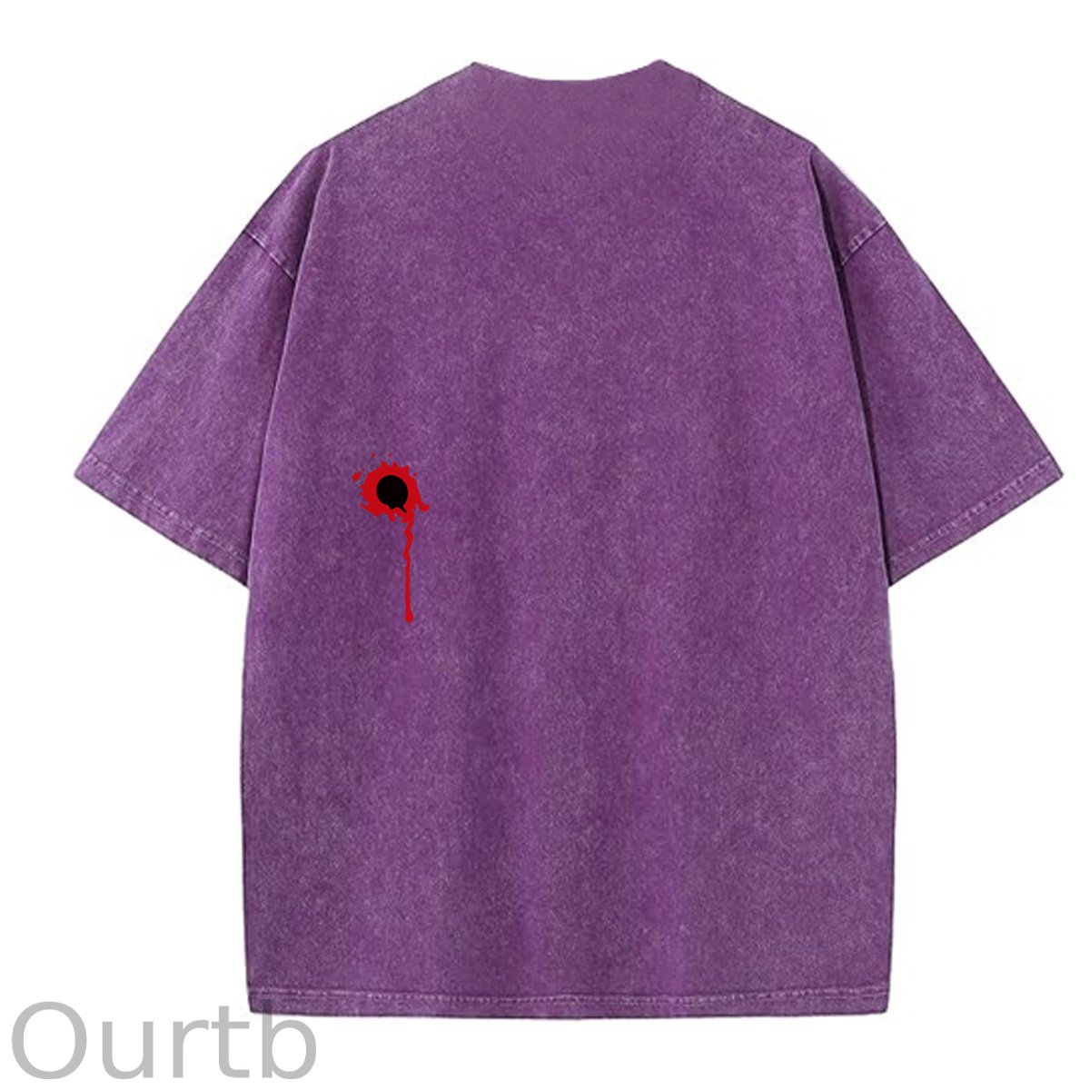 I'm Fine Pattern Washing And Aging Process Crew Neck T-Shirt