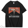 Raised On 90's Country Print 100% Cotton T-Shirt
