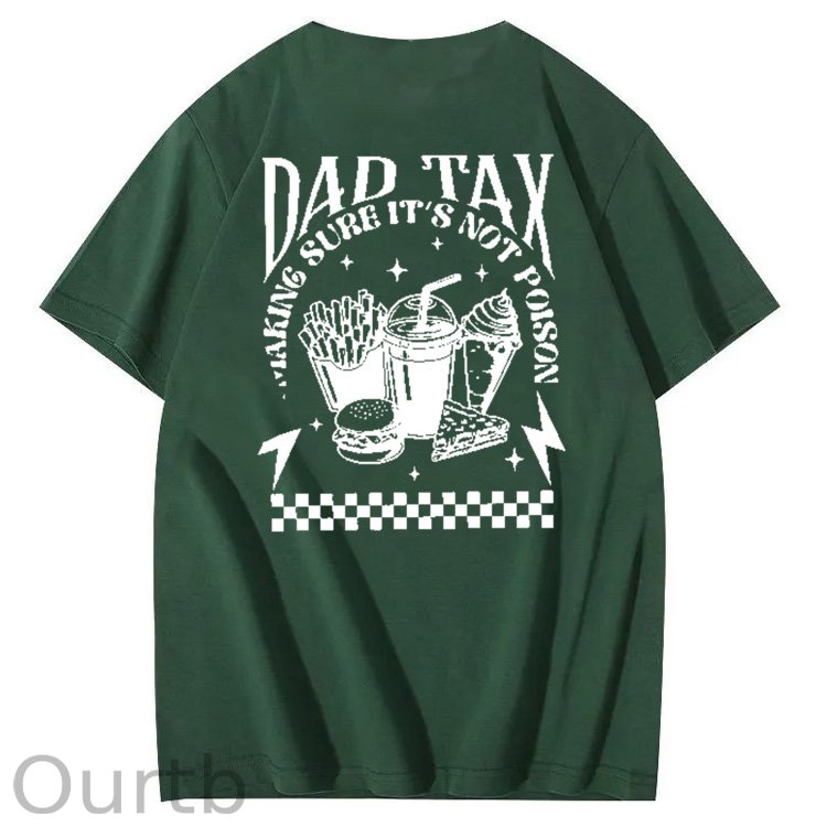 Funny Dad Tax Pattern Print 100% Cotton T-Shirt