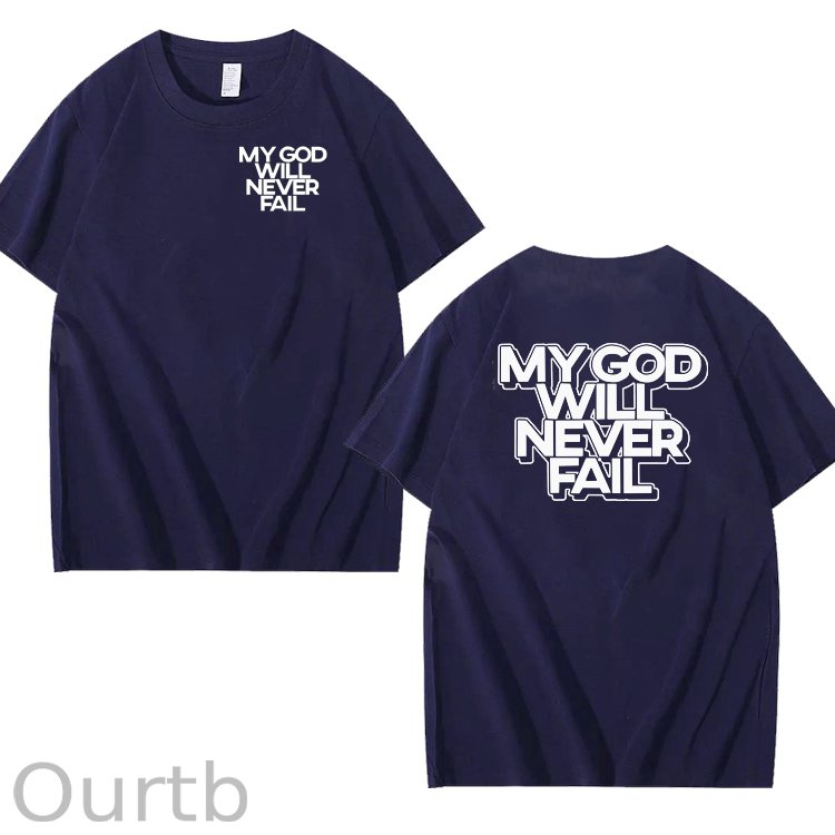 My God Will Never Fall Pattern 100% Cotton T-Shirt