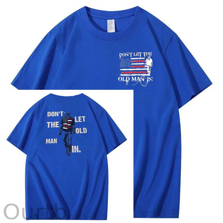 Vintage Don't Let The Old Man In Pattern 100&Cotton Print T-Shirt