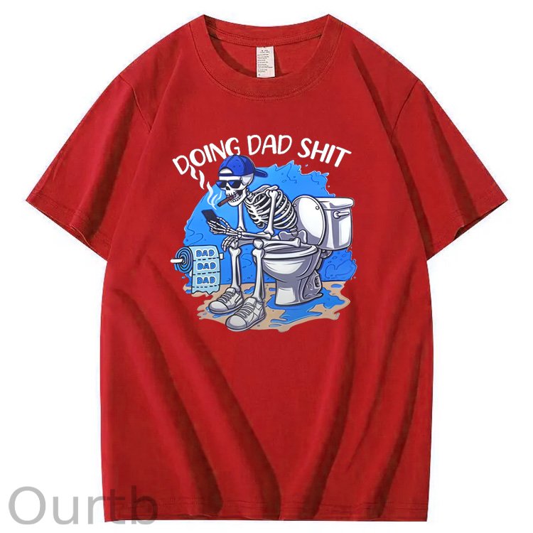 Doing Dad Shit  Pattern Print Crew Neck T-Shirt