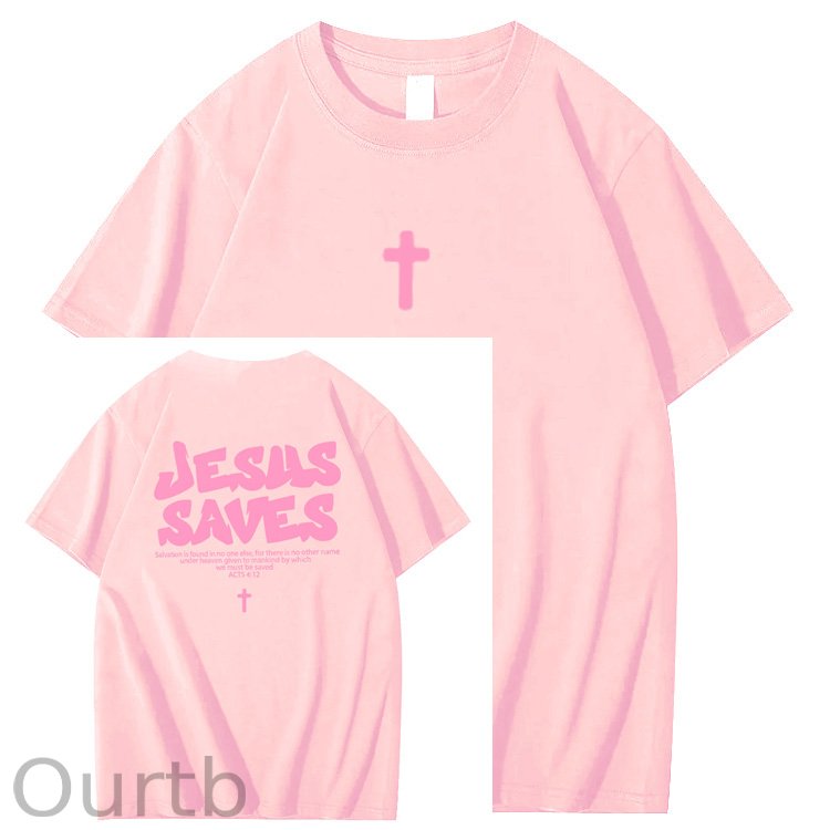 Jesus Saves  Pattern100% Cotton T-Shirt