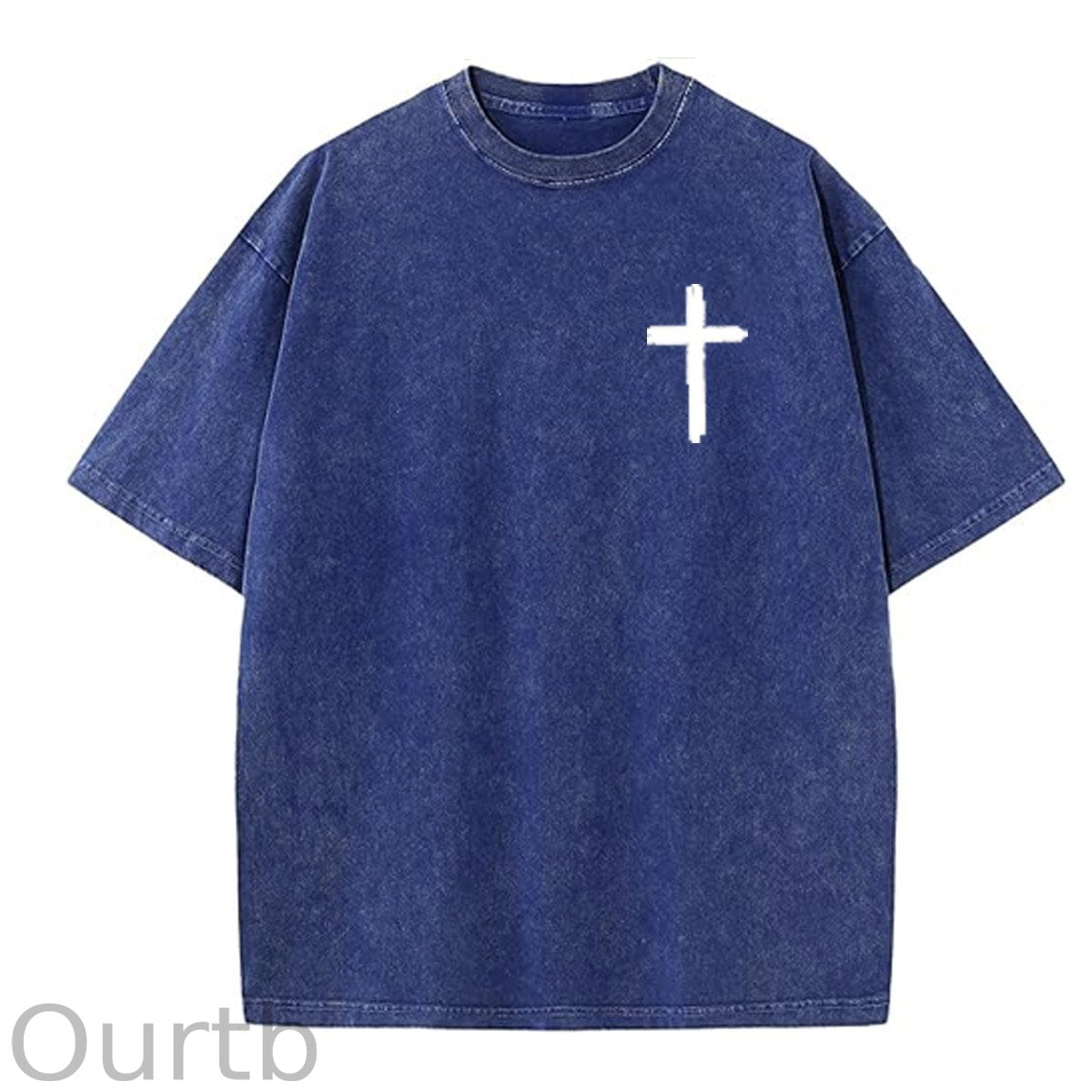 White God All Things Are Possible  Washed And Distressed Pattern Crew Neck T-Shirt