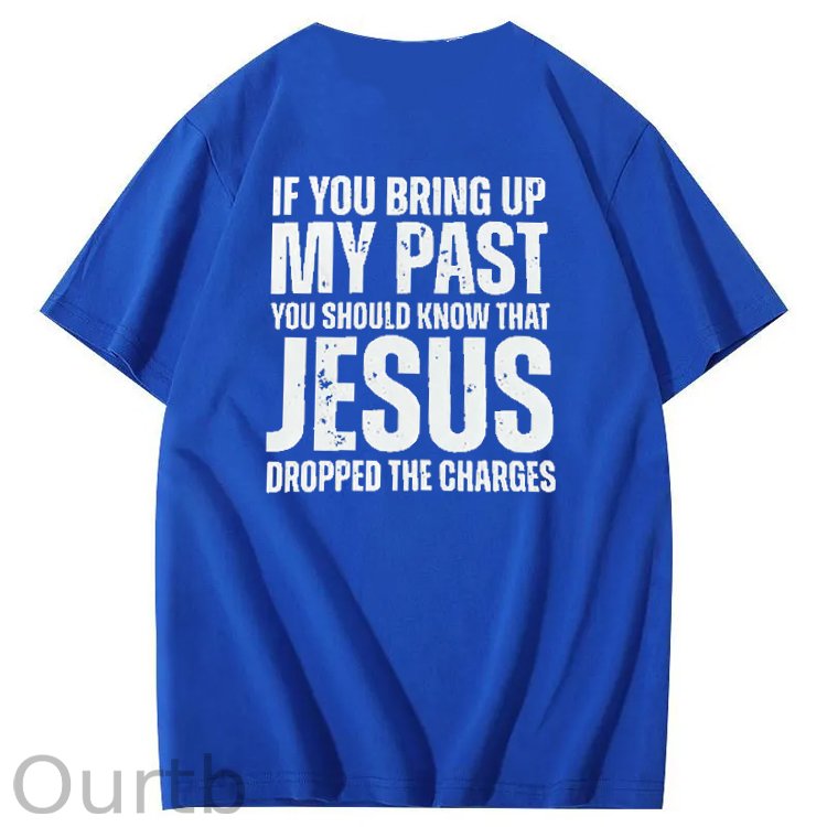 Bring Up My Past Jesus Pattern Print Crew Neck T-Shirt