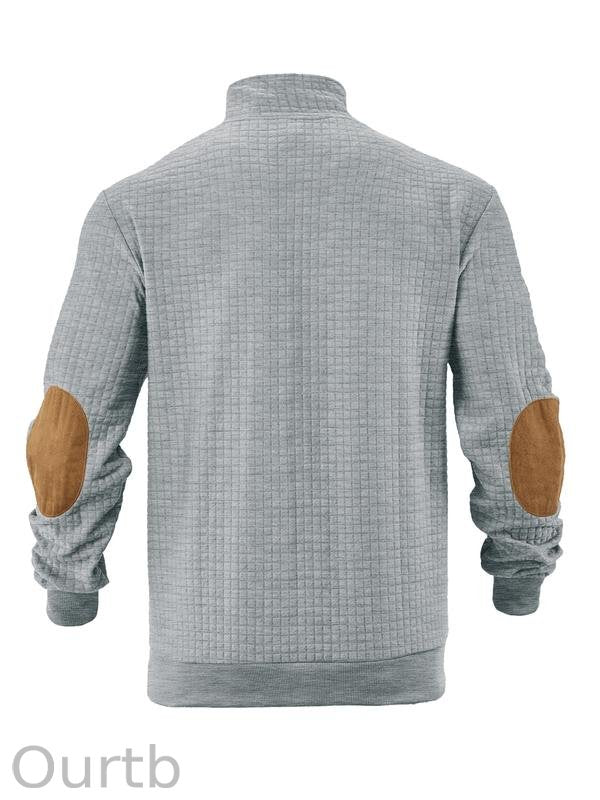 Men's Jesus Cross Print Plain Color Waffle Weave Hoodie Sweatshirt Pullover