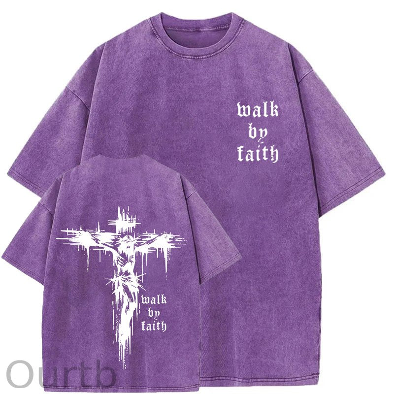 Walk By Faith Washed T-Shirt