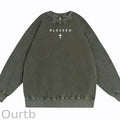 Cross Blessed Cotton Washed Long Sleeve Sweatshirt/Shirt