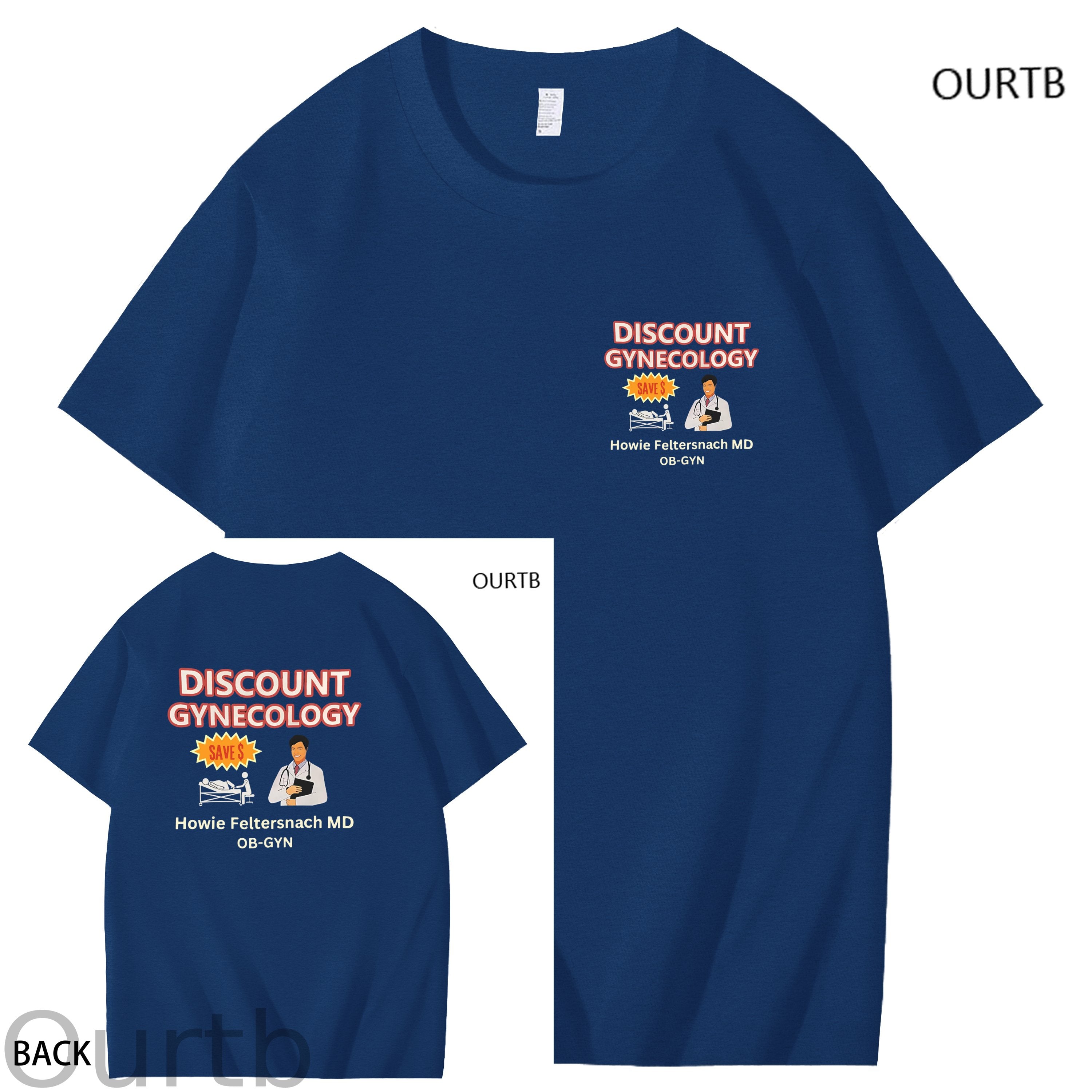 Discount Gynecology Howie Feltersnach MD OB-GYN Art Pattern Print T-Shirt