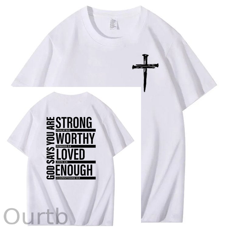 God Say You  Are Pattern  Print 100%Cotton T-Shirt