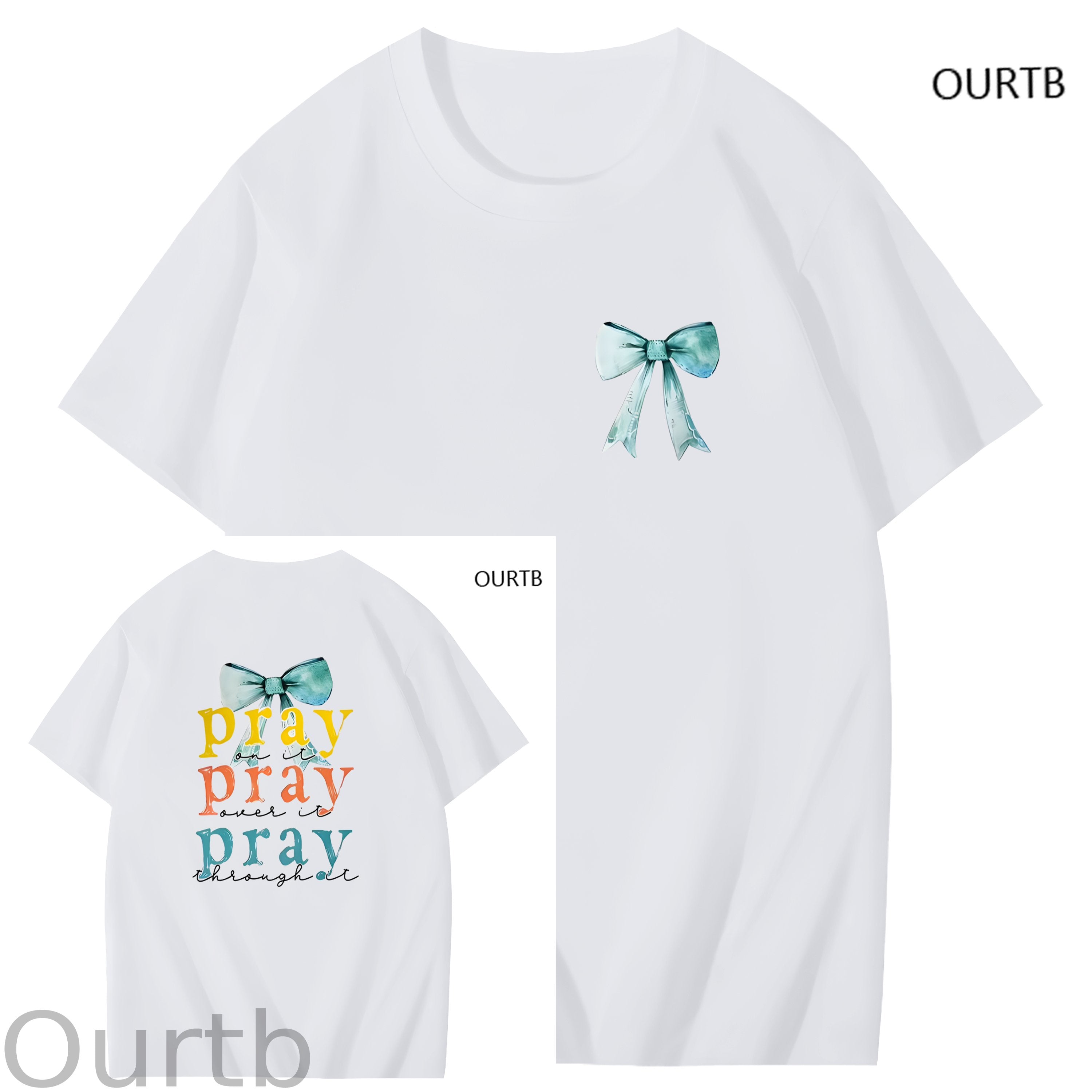 Pray On It Over It Through It Art Pattern Print T-Shirt
