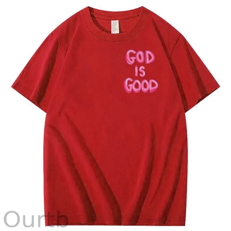 God Is Good Pattern  Print 100%Cotton T-Shirt
