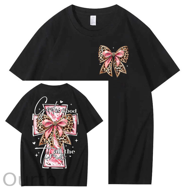 God Is Good All The Time Pattern Print 100%Cotton T-Shirt