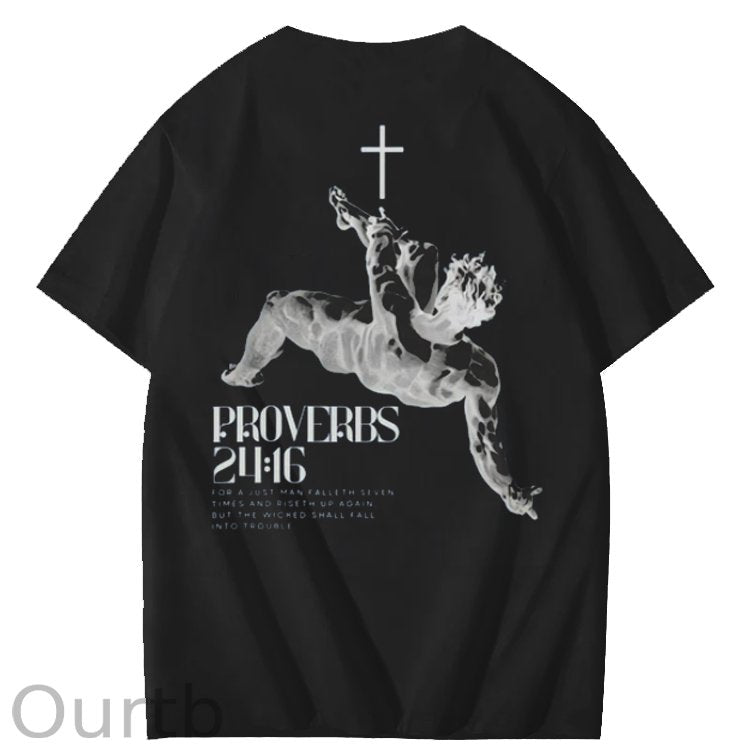 Proverbs Christian God Faith Jesus Art Pattern Print T-Shirt