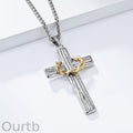 Vintage Casual Thorn Wreath Cross Necklace 26077700TO