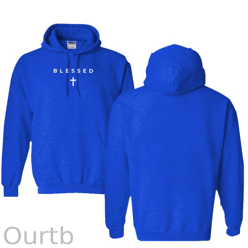 Cross Blessed Cotton Hooded Sweatshirt