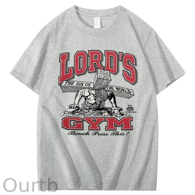 Vintage 1990s Lord's GYM His Pain Your Gain Jesus 100% Cotton T-Shirt