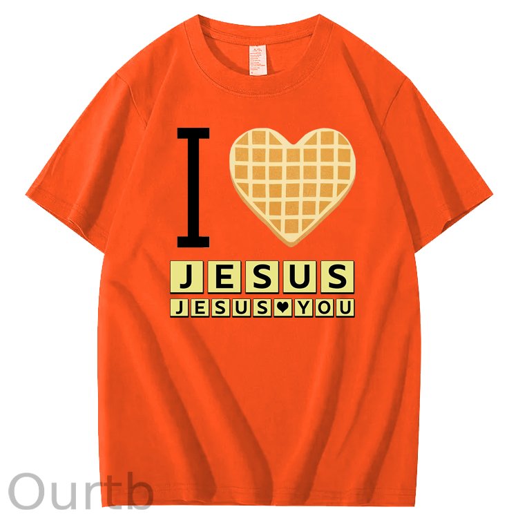 I Love Jesus Jesus Love You Waffle 100% Cotton T-Shirt