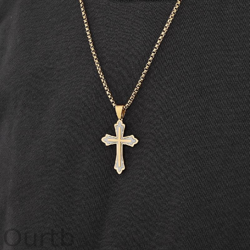 Retro Casual Color Matching Cross Necklace 27329294TO