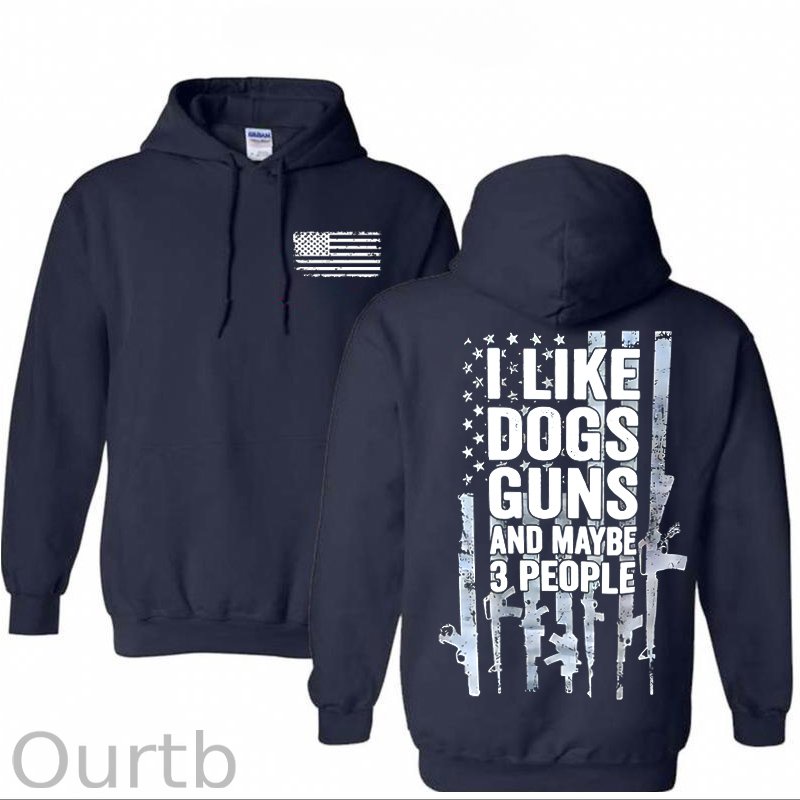 I Like Dogs Guns And Maybe 3 People Pattern Classic Hoodie