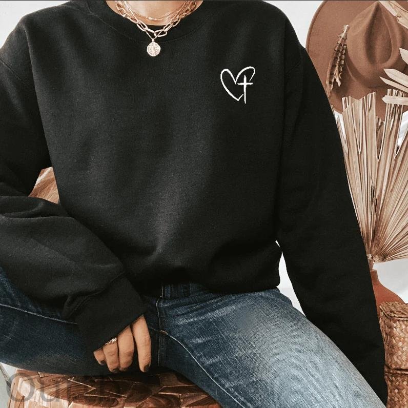 Jesus Has My Back Cotton Fleece Sweatshirt