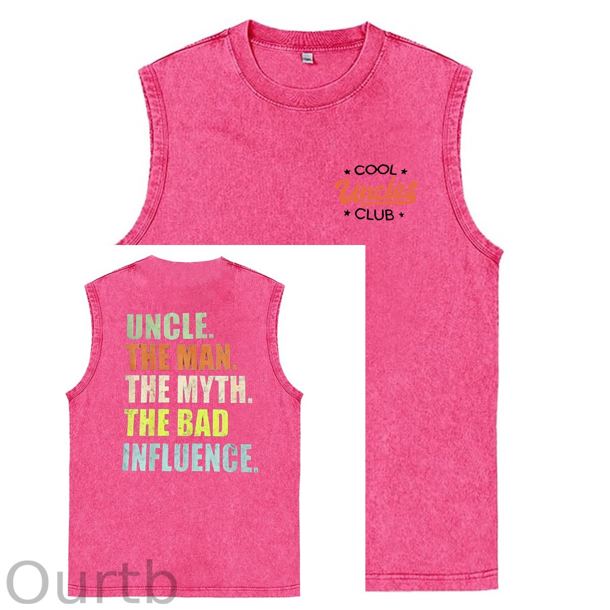 Cool Uncles Club Pattern Sleeveless Cotton Washed Printed Loose Vest