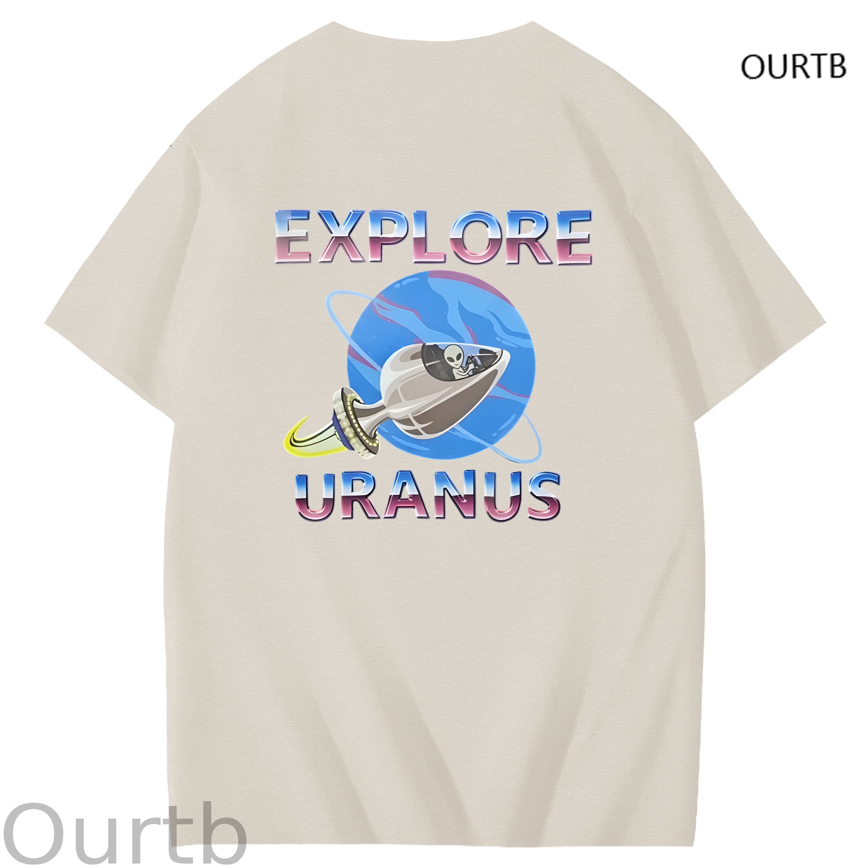 Explore Uranus Funny Adult Art Pattern Print T-Shirt