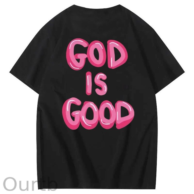 God Is Good Pattern  Print 100%Cotton T-Shirt