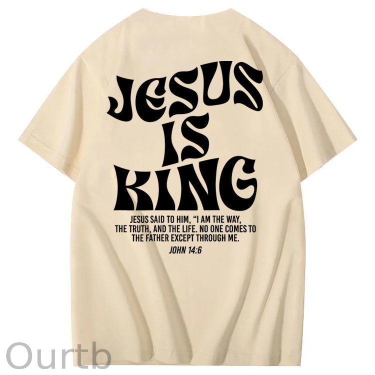 Jesus Is King Bible Verse John 14:6 Christian 100% Cotton T-Shirt
