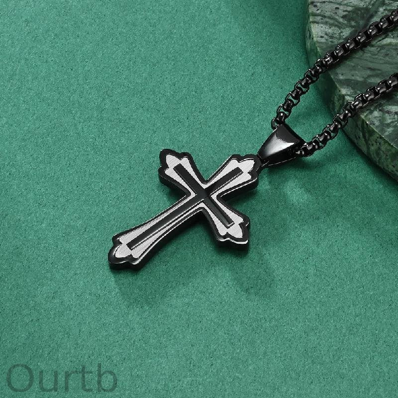 Retro Casual Color Matching Cross Necklace 27329294TO