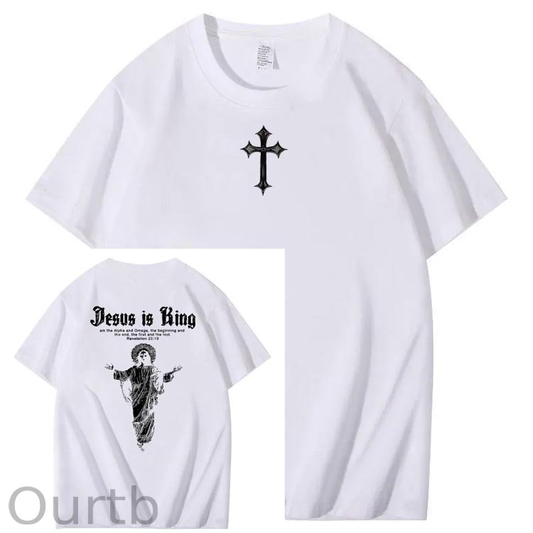 Jesus Is Being Pattern Crew Neck T-Shirt