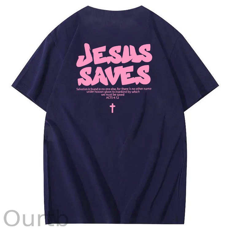 Jesus Saves  Pattern100% Cotton T-Shirt