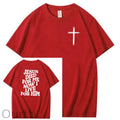 Jesus Died For Me Now I Live For Him Pattern Crew Neck T-Shirt