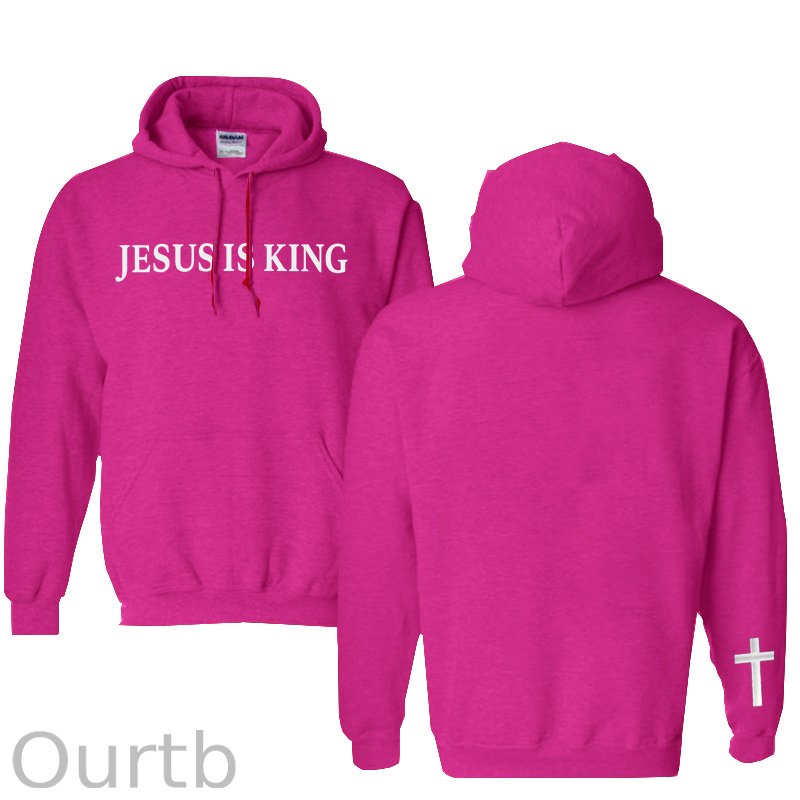 Jesus is King Pattern 100% 300g Cotton Classic Hoodie