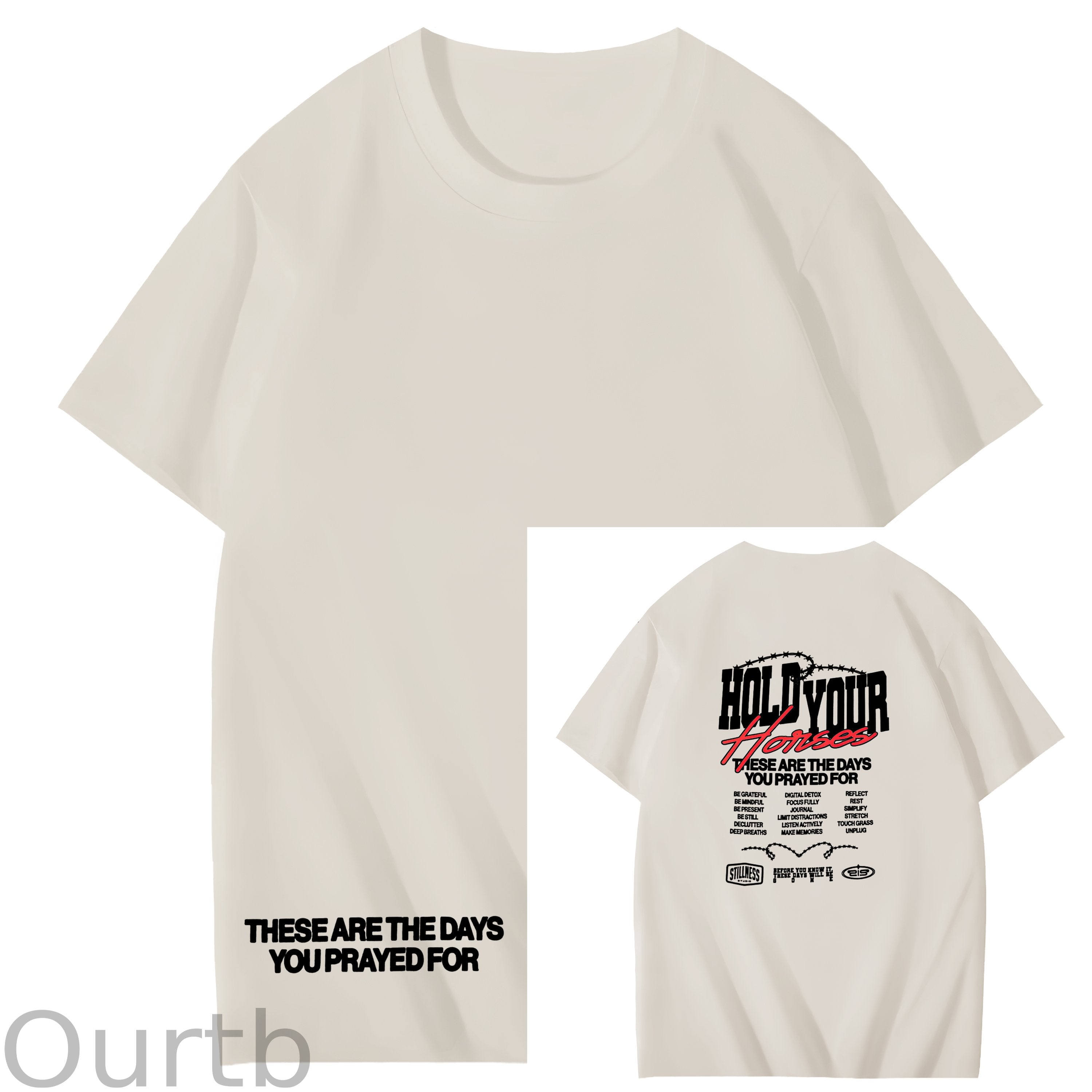 Hold Your Horses Faith Art Pattern Print T-Shirt
