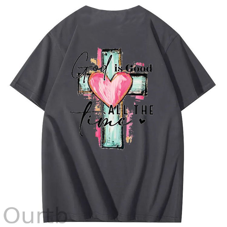 God Is Good Alll The Fine Pattern Print Crew Neck T-Shirt