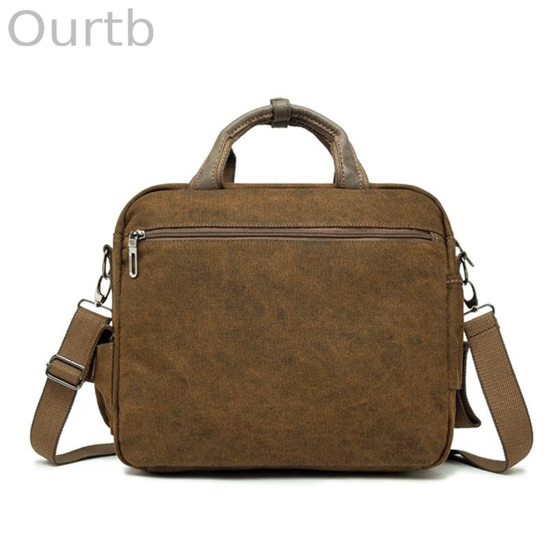 Men's Retro Large-capacity Crossbody Portable Canvas Bag 01198229U