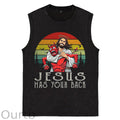Jesus Has Your Back Funny Easter Jesus Christ Cotton Sleeveless Tank Tops