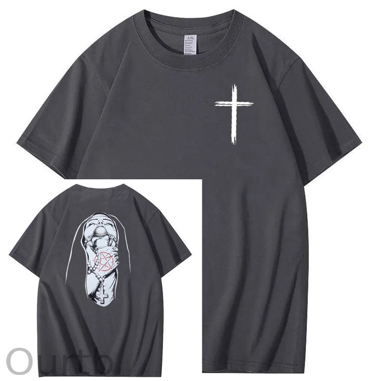 Save Me Pattern Crew Neck T-Shirt
